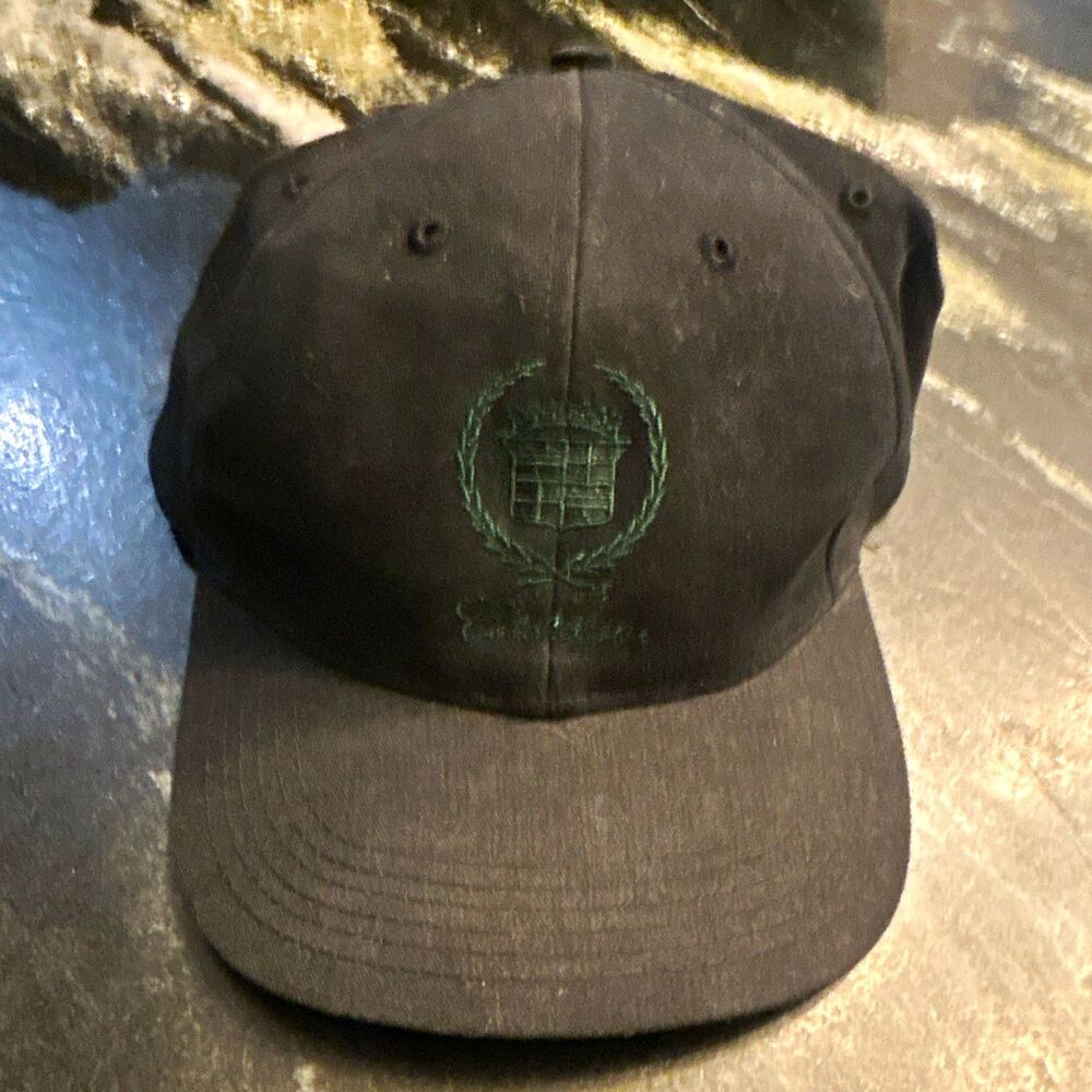 Cadillac logo Ashworth Black Adjustable Solid Baseball Cap, Men's One Size